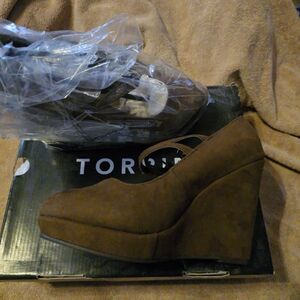 Torrid Brown Suede Wedge Shoes